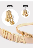 26 accessoires de sac de bricolage faits à la main lettres anglaises matériel perforé boucle en cuir et métal pour fins décoratives taille pertinente