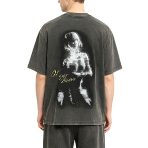 เสื้อยืดผ้าฝ้าย100% ลายล้างกรดฟิตบ็อกซี่เสื้อยืดโลโก้ตามสั่ง - Product Image 2