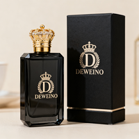 Flacon de parfum vide recommandé, 100 ml, flacon de parfum en verre noir, flacon de parfum de luxe en forme de polygone avec emballage cadeau