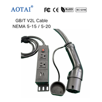 Adaptador de Carga para Vehículos Eléctricos AOTAI GBT V2L a Enchufe Simulado NEMA 2 de EE. UU., 16A 3.5kW, Cable para Autos Eléctricos, Uso en Exteriores