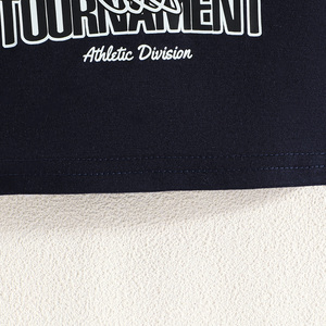 ชุดเสื้อผ้าเด็กผู้ชายลำลองสำหรับกีฬากลางแจ้งในฤดูร้อน ประกอบด้วยเสื้อพิมพ์ลายบาสเก็ตบอลแบบไม่มีแขนจับคู่กับกางเกงขาสั้นที่สวมใส่สบายสำหรับ - Product Image 4