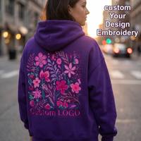 Sweat-shirts style hawaïen pour femmes et hommes, couleur unie, broderie cocotier, coupe ample, épais, avec logo personnalisé