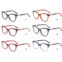 BONA Spécifications multiples Feuille de verre Rectangle Acétate Mélange de métal Lunettes optiques Cadre Noir Myopie Lentille Lecture à la mode