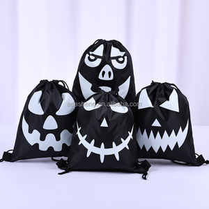 Halloween Glow-in-the-Dark Battery Powered <b>Drawstring</b> <b>Backpack</b> for Adult Outdoor Use-Polyester Material for Holidays Graduation - Product Image 4
