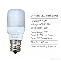 Bombilla LED de Maíz Mini E17 Súper Brillante 3W 4W AC85-265V Iluminación 360° Completa 28*67mm Lámpara LED de Maíz para Lámparas Colgantes y Gabinetes