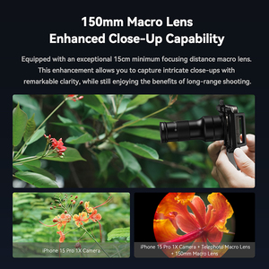 Apexel Nouveau kit d'objectif de téléphone portable 2 en 1 6X téléobjectif et objectif macro 150mm avec pince universelle pour <span class=keywords><strong>iPhone</strong></span> - Product Image 3