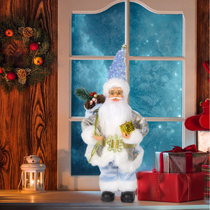 Adorno de Papá Noel con lentejuelas de colores, con bolsa de regalo y piña, para decoración navideña del hogar, escritorio, fiestas y días festivos. - Product Image 6