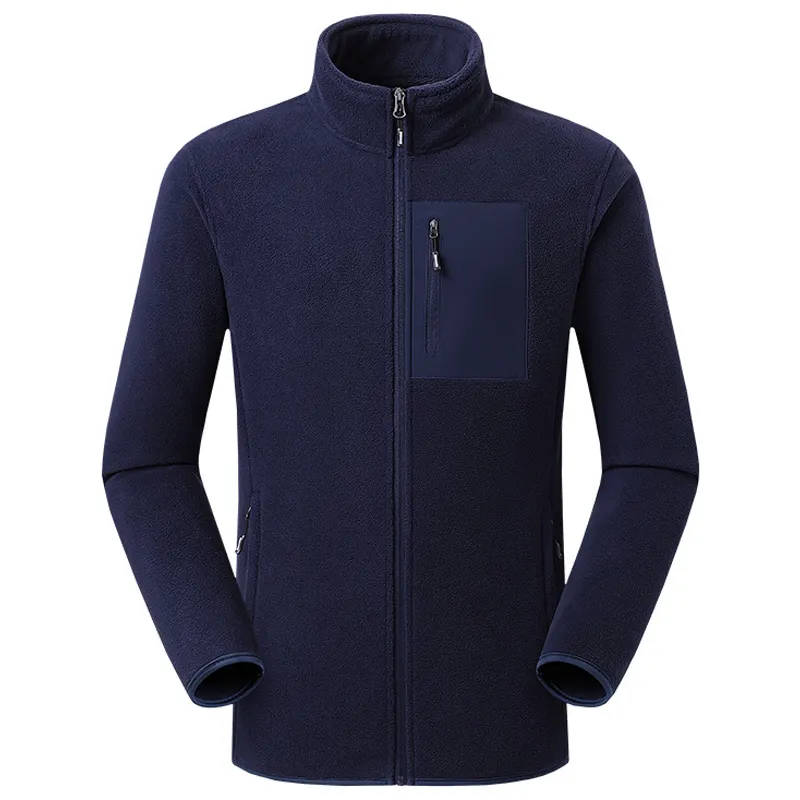 High Quality Zipper Polyester Company Uniform Microfleece Staff Men's Full Zip Up Custom Micro Recycled Polar Fleece Jacket