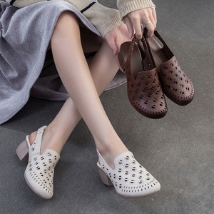 Sandalias de verano de estilo nuevo, holgadas, transpirables, de tacón bajo, con estilo retro clásico, adecuadas para todas las ocasiones, a la moda para mujeres. - Product Image 5