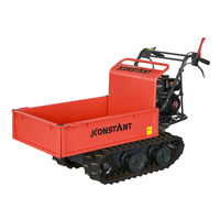 Brouette à essence KONSTANT homologuée CE avec moteur EPA, chenilles hydrauliques tout-terrain, capacité de charge de 300 kg, auto-chargeante