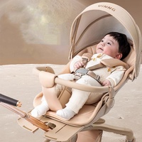 Poussette bébé pliable compacte légère avec cadre en alliage d'aluminium, ventilation intelligente, capacité de charge de 20 kg, pour 0-6 mois, 3