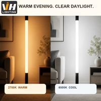 Lampe de sol télescopique moderne en aluminium avec LED COB, lumière blanc chaud, commande tactile, pour hôtel, chambre, bureau