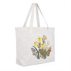COTTON FIELD Custom Printed Logo Large HANDLE Gusseted Cotton <b>Canvas</b> <b>Tote</b> Bag Embroidered Personalized <b>Canvas</b> Shopping Bag - Product Image 3