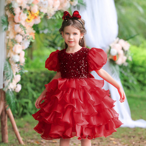 Robe tutu rose à paillettes pour filles, tenue de spectacle pour la Journée des enfants - Product Image 2