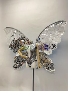 Trajes de escenario con espejo hueco para mujer, traje de alas de Bikini, <span class=keywords><strong>ropa</strong></span> de actuación de DJ para club nocturno, trajes de bailarines Gogo, espectáculos de fiestas - Product Image 3