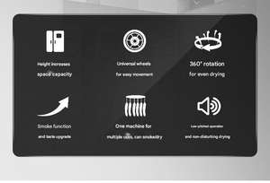 Déshydrateur alimentaire domestique de haute qualité avec fonction fumage, pour bacon, viande, bœuf séché, saucisses, avec minuterie et contrôle de la température, grande capacité - Product Image 5