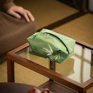 Boîte à mouchoirs en tissu brodé de style chinois, anti-poussière, pour voiture et salon, design rétro de luxe léger - Product Image 3