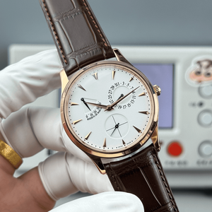 Men's Self-Winding Mechanical Watch with Power Reserve Date Complication Small Seconds Leather Band Stainless Steel Case - Product Image 4