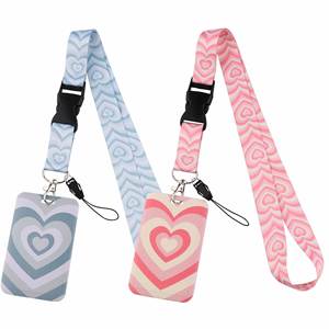 Customized Polyester Card Holder Neck Strap ID Case Badge Lanyard with Metal <b>Snap</b> <b>Hook</b> Heat Press Lanyard Keychain - Product Image 1