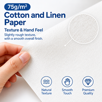 Papier Bond Invisible UV Rouge Bleu Coton Lin 75gsm 65% Coton 20% Lin 15% Pâte de Bois Document Sécurisé 100PCS Imperméable