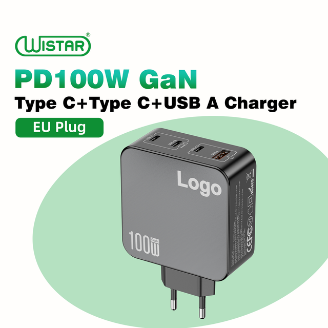 EU Specifications GaN Type c Adapter Mobile Phone Chargers Laptop Chargers Multiport 100w Gan Pd Usb c Charger