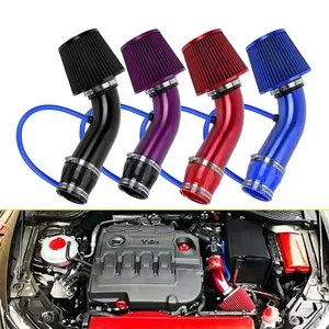 Universal 76mm 3'' Cold Air Intake Filter Kit Car Modified Aluminum Tube Filter Kit Mushroom Head Auto Car Air Filter