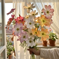Kunstmatige Gerbera Margrieten 3-koppige Perzische Margriet Realistisch Handgemaakt Bruiloft Huisdecoratie Fotografie Prop Bloemstuk Klein