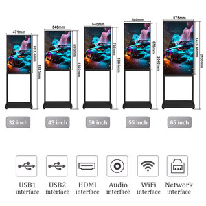 Напольный рекламный LCD-плеер 32, 43, 50, 55, 65 дюймов, вертикальный толем, ультратонкий, с двумя экранами, цифровая вывеска - Product Image 6