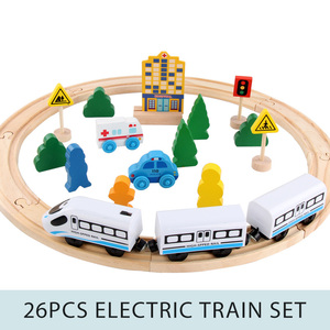 Juego de juguete de coche magnético de pista y riel de <span class=keywords><strong>madera</strong></span> Unisex, bloques de pista de tren pequeño para ensamblar juguetes educativos para niños con riel de <span class=keywords><strong>madera</strong></span> - Product Image 3