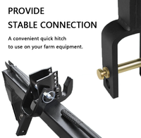 Adaptateur de liaison supérieure polyvalent noir Adaptateur d'attelage rapide de type U à chape pour tracteurs à attelage rapide à 3 points de catégorie 1