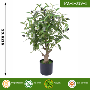 RUOPEI Bonsái Artificial de <span class=keywords><strong>Olivo</strong></span>, Plástico Realista, Resistente al Agua, Ecológico, Decoración Interior y Exterior, Frutos Negros, Sin Olor - Product Image 2