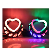 Cache de projecteur Turbine Heart 3.0 pouces, anneau LED en forme de cœur RGBW à effet de poursuite, accessoires de décoration de phare et de rétrofit