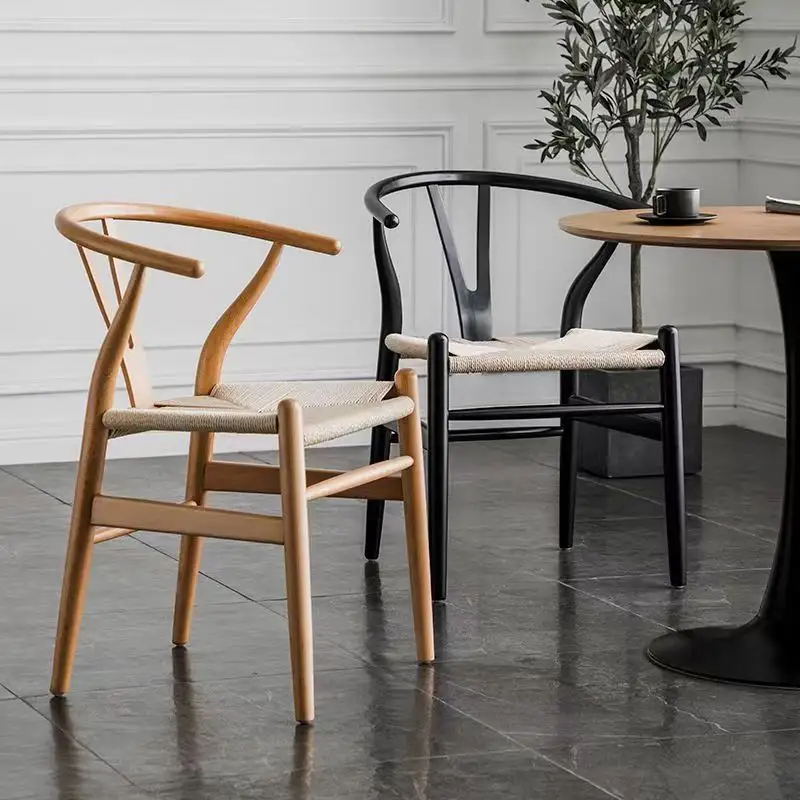 Groothandel Nordic Moderne Natuurlijke Kamer Meubels Wegner Rotan Stoelen Restaurant Dineren Wishbone Massief Hout Y Stoel Te Koop