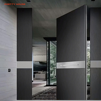 Puerta Pivotante de Aluminio Resistente y Moderna, Personalizada, con Manija Larga, Anti-Robo e Impermeable, para Uso en Exteriores de Apartamentos