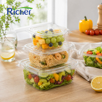 Bestseller voedselveilige wegwerp PET-containers voor vers fruit, koekjes, maaltijdvoorbereiding, catering en verpakkingsoplossingen