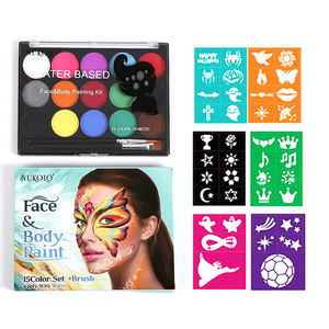 Palette de fards à paupières fluorescents néon UV 15 couleurs à base d'eau Glow in the Dark Ensemble cosmétique de maquillage pour Halloween comprenant une peinture à la <span class=keywords><strong>gouache</strong></span> - Product Image 1