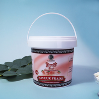 Prix d'usine – Seau en plastique PP de qualité alimentaire 1 kg/32 oz/1000 ml/1 L avec couvercle inviolable, poignée et logo personnalisé – Écologique et brillant
