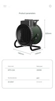 Calentador de Aire Caliente Eléctrico PTC de 2KW de Primera Calidad - Calentador de Ventilador Portátil Inteligente para Calefacción Doméstica, Industrial y Comercial