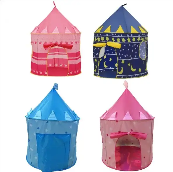 Maison de jeu Prince, château bleu, pour enfants, pour garçons et filles, avec tente intérieure, jouet