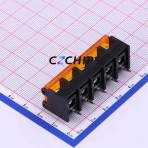 HB9500M-9.5-5P Barrier Terminal Block Through hole Component (THT),P=9.5mm Connector With Cover Plate 9.5mm 1x5P Straight Pin - Product Image 2