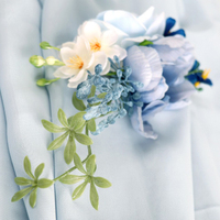 Bunga Mawar Buatan Grosir untuk Corsage Pergelangan Tangan, Bunga Mawar Sutra untuk Corsage Pernikahan, Bunga Tangan untuk Pernikahan