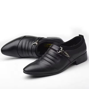 Chaussures Oxford formelles faites à la main pour l'automne et l'hiver, respirantes, imperméables, à boucle, pour les affaires, les mariages, chaussures pour hommes augmentant la taille - Product Image 5