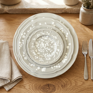 Joy Tableware New Arrival Beige Floral Pattern Lucky Joyous Modern On-glazed Dinnerware <b>Sets</b> Ceramic Bone China Plate <b>Cup</b> Kit - Product Image 3