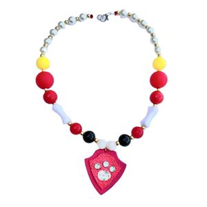 จี้การ์ตูนสำหรับเด็กสร้อยคอเครื่องประดับสีสันสดใสจี้พิมพ์รูปอุ้งเท้าสีชมพูสำหรับเด็กผู้หญิงขายส่งเครื่องประดับของเล่น - Product Image 1