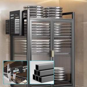 Armario de Cocina de Gran Capacidad a Precio de Mayoreo, Estante de Almacenamiento de Platos y Tazones de Varias Capas, Armario Antipolvo con Puertas - Product Image 3