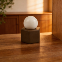 Pot à crème carré créatif avec couvercle sphérique - Emballage cosmétique en céramique marron mat, flacons de soin de la peau de luxe