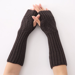 Gants chauds en <span class=keywords><strong>cachemire</strong></span> pour femmes, 10 pièces, manicle chauds, longs et souples, mitaines avec trous pour le pouce, sans doigts - Product Image 5