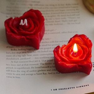 Low Temperature 48 °Soy Wax Red Pink Rose Heart Candle - Product Image 4