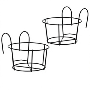 Support de pot de fleurs suspendu en métal réglable pour balcon, balustrade, fenêtre, jardin, panier de plantation - Product Image 1