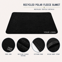 Couverture en polaire de polyester recyclé, taille personnalisée, logo, sangle de transport, approvisionnement B2B pour hôtels, maisons, salons, événements et cadeaux personnalisés